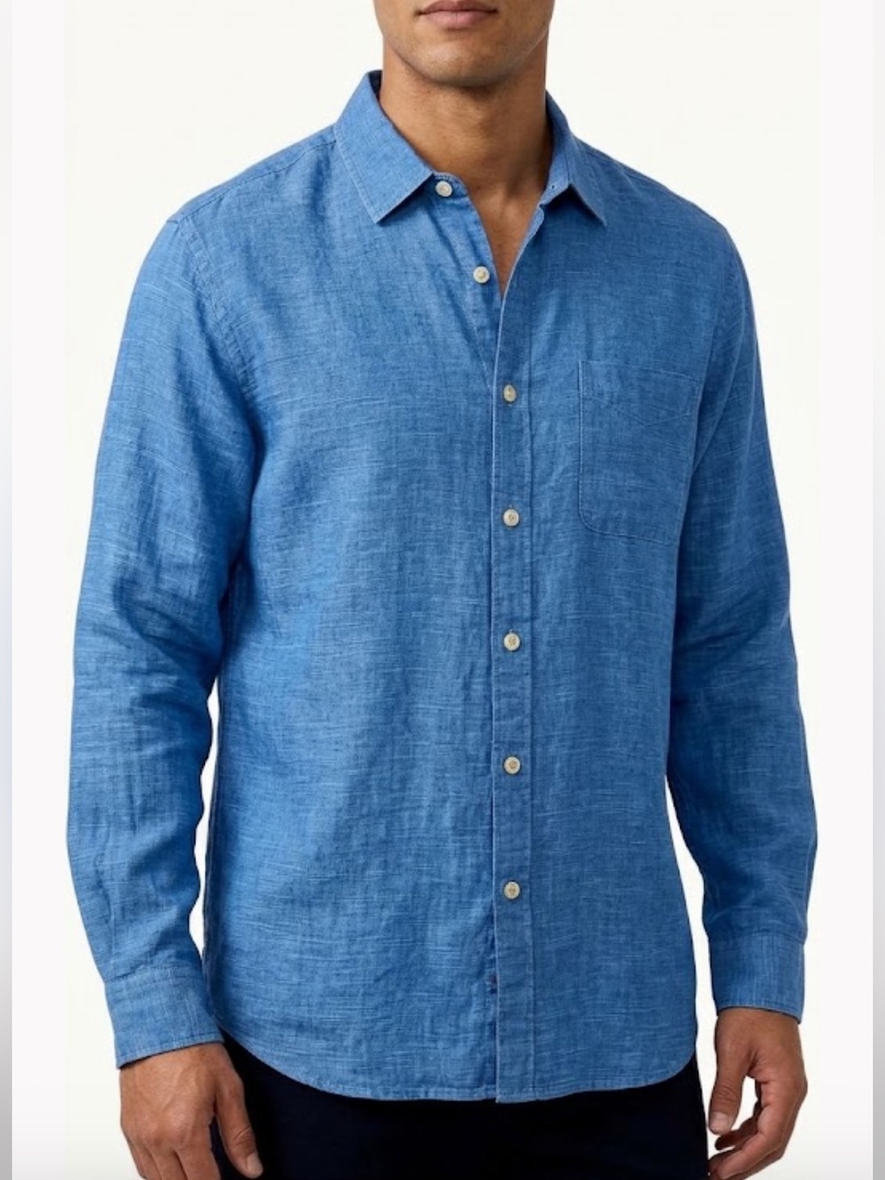 Tommy Bahama Linen Blue Button Down Camp Shirt